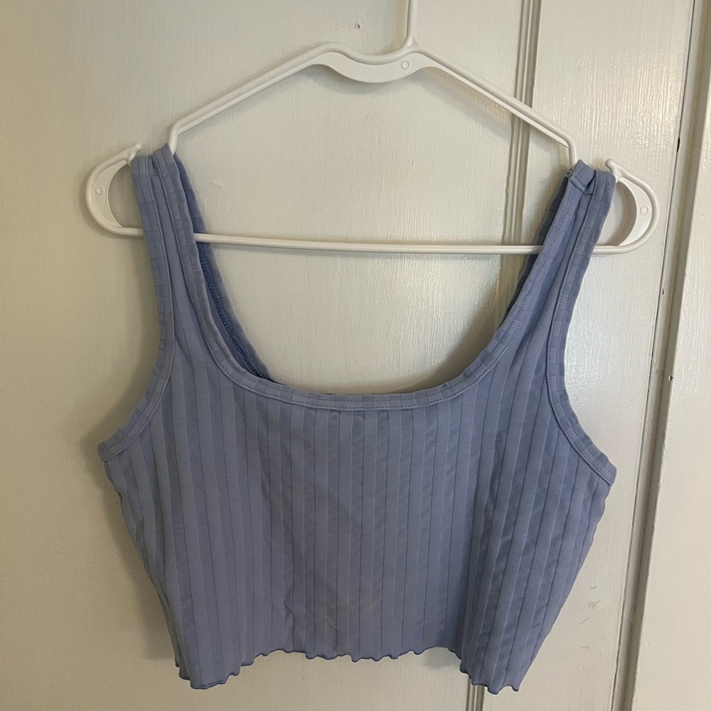 Aerie Blue Ribbed Mini Skirt Set - Picture 2 of 8